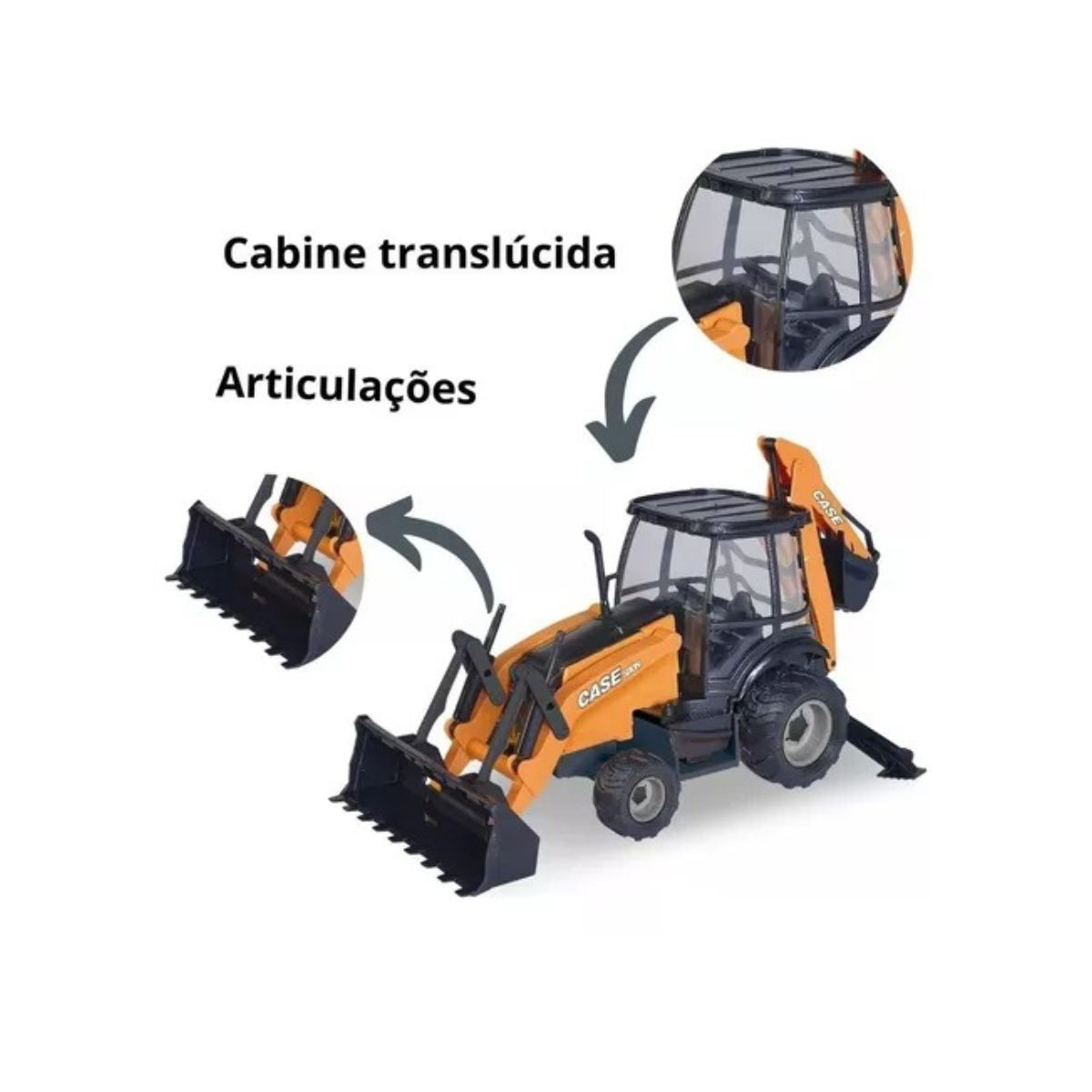 Brinquedo Caminhão Iveco Retroescavadeira Laranja - Usual Brinquedo Caminhão Iveco Retroescavadeira Laranja - Usual